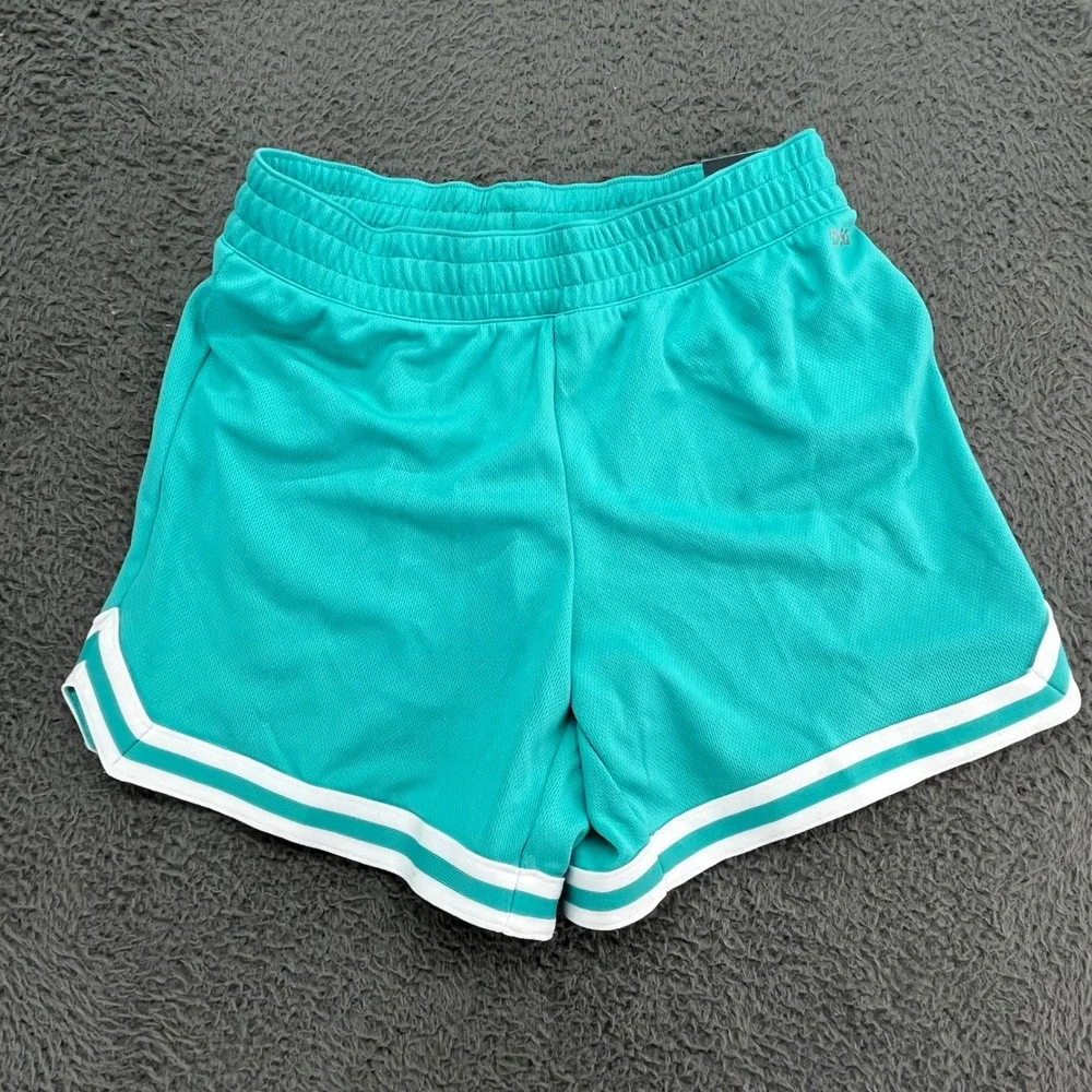 DSG Girls Mesh Athletic Shorts Teal Burst Relaxed Fit Performance Size L‎